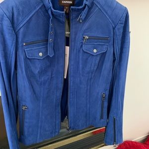 Danier Blue Suede Jacket, NWT, size Small